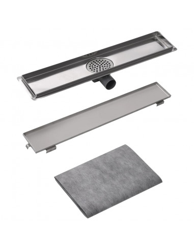 Canaletta di Drenaggio per Doccia 630x140 mm in Acciaio Inox