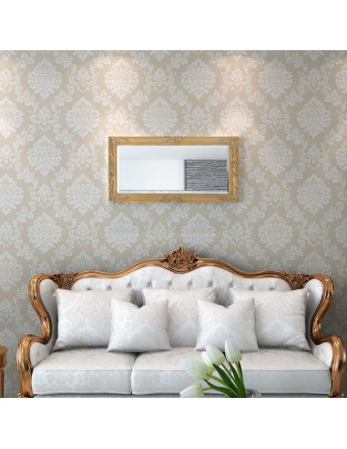 Specchio da Parete Stile Barocco 100x50 cm Oro