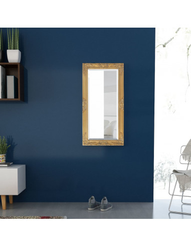 Specchio da Parete Stile Barocco 100x50 cm Oro