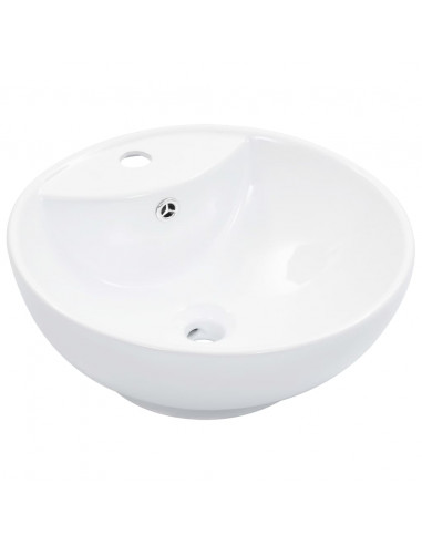 Lavandino con Troppopieno 46,5x18 cm in Ceramica Bianco