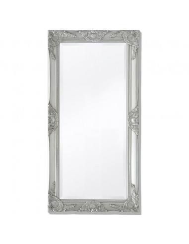 Specchio da Parete Stile Barocco 100x50 cm Argento