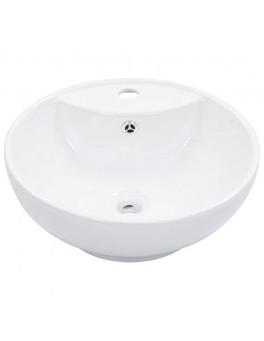 Lavandino con Troppopieno 46,5x18 cm in Ceramica Bianco