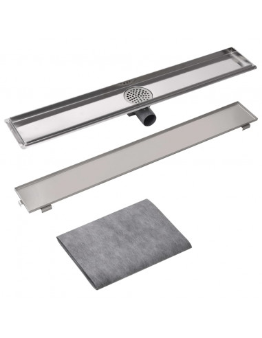 Canaletta di Drenaggio Lineare per Doccia 830x140 mm Acciaio Inox
