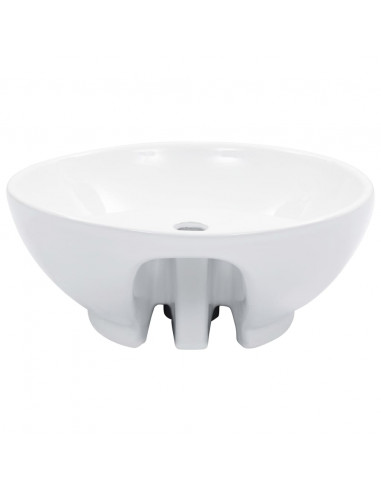 Lavandino con Troppopieno 46,5x18 cm in Ceramica Bianco