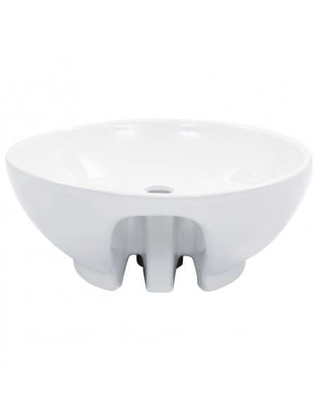 Lavandino con Troppopieno 46,5x18 cm in Ceramica Bianco