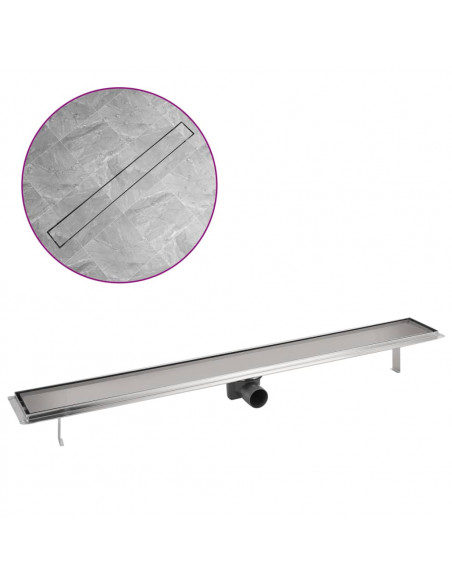 Canaletta Drenaggio per Doccia Doppia 1030x140 mm Acciaio Inox