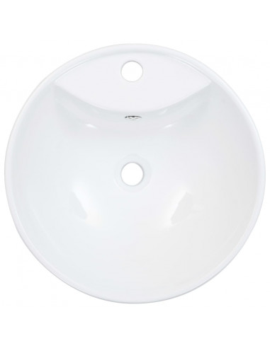 Lavandino con Troppopieno 46,5x18 cm in Ceramica Bianco