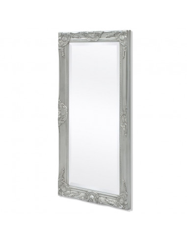 Specchio da Parete Stile Barocco 100x50 cm Argento