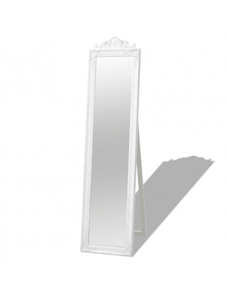 Specchio Autoportante Stile Barocco 160x40 cm Bianco