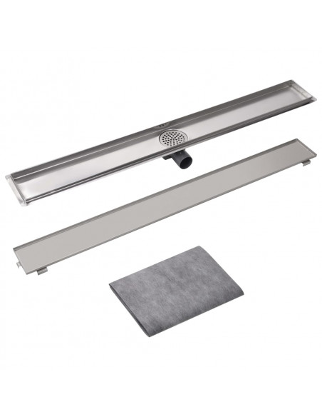 Canaletta Drenaggio per Doccia Doppia 1030x140 mm Acciaio Inox