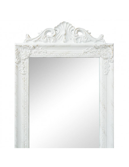 Specchio Autoportante Stile Barocco 160x40 cm Bianco