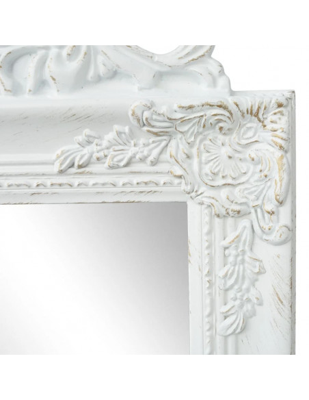 Specchio Autoportante Stile Barocco 160x40 cm Bianco