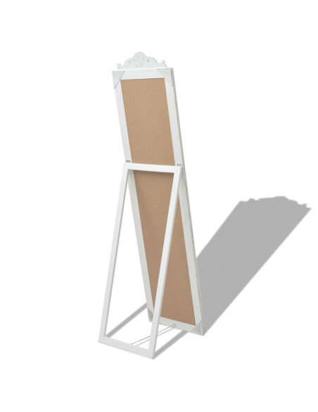 Specchio Autoportante Stile Barocco 160x40 cm Bianco