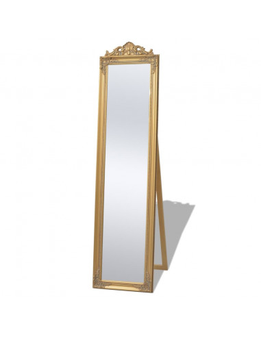 Specchio Autoportante Stile Barocco 160x40 cm Oro