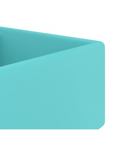 Lavabo Troppopieno Quadrato Verde Chiaro Opaco 41x41cm Ceramica