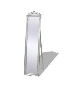 Specchio Autoportante Stile Barocco 160x40 cm Argento 2