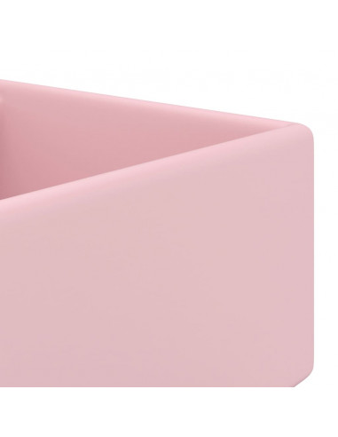 Lavabo Troppopieno Quadrato Rosa Opaco 41x41cm Ceramica