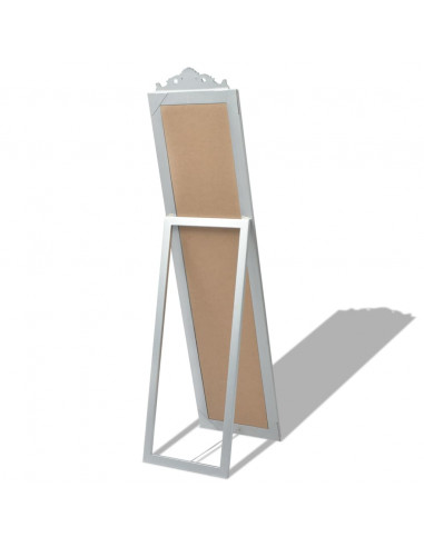 Specchio Autoportante Stile Barocco 160x40 cm Argento