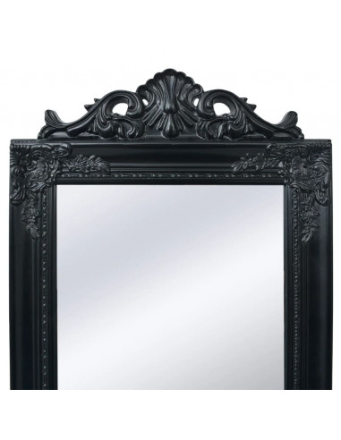 Specchio Autoportante Stile Barocco 160x40 cm Nero