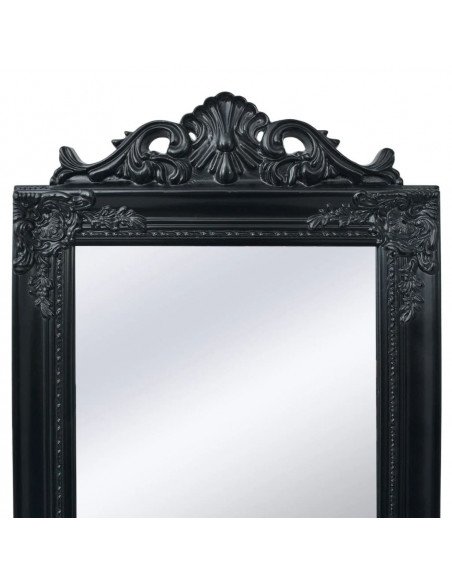 Specchio Autoportante Stile Barocco 160x40 cm Nero