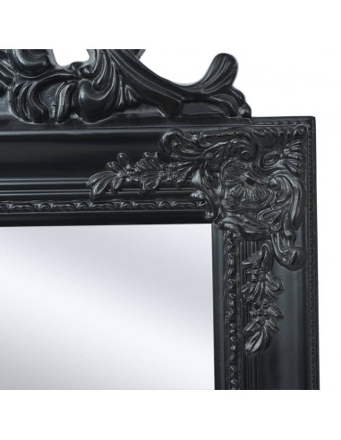 Specchio Autoportante Stile Barocco 160x40 cm Nero