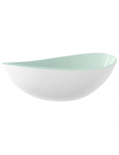 Lavandino in Vetro Temperato 54,5x35x15,5 cm Bianco 2