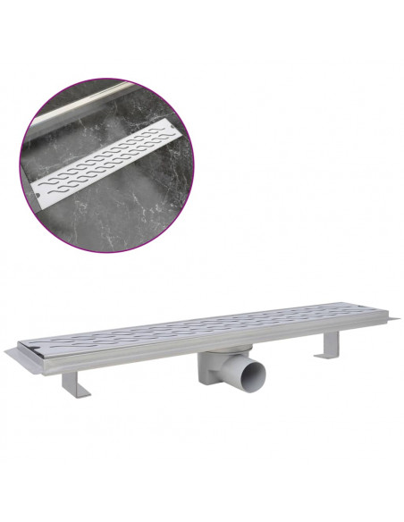 Canaletta di Drenaggio Lineare Doccia 630x140 mm Acciaio Inox
