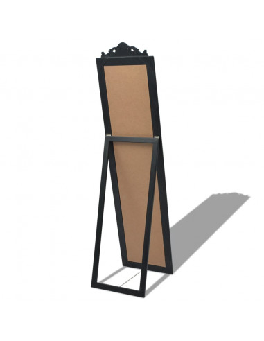 Specchio Autoportante Stile Barocco 160x40 cm Nero