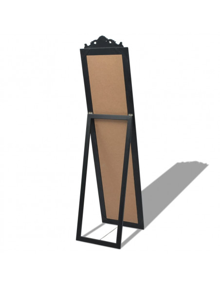 Specchio Autoportante Stile Barocco 160x40 cm Nero