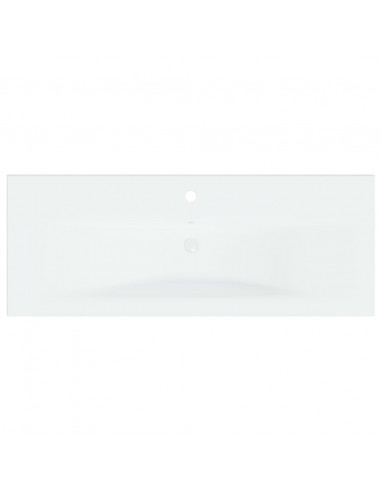 Lavabo da Incasso con Rubinetto 101x39x18 cm in Ceramica Bianco