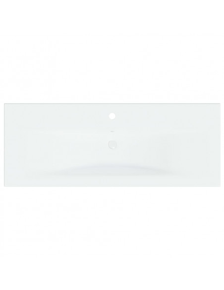 Lavabo da Incasso con Rubinetto 101x39x18 cm in Ceramica Bianco