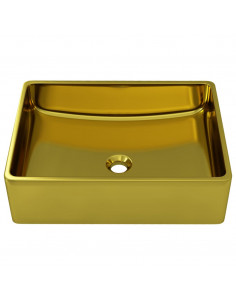 Lavandino 41x30x12 cm in Ceramica Oro 2