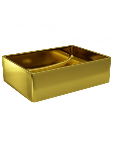 Lavandino 41x30x12 cm in Ceramica Oro