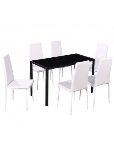 Set da Pranzo 7 pz Nero e Bianco