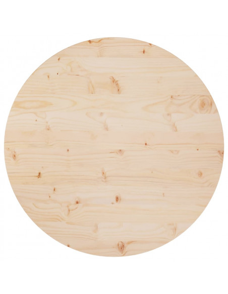 Piano Tavolo Ø80x2,5 cm in Legno Massello di Pino