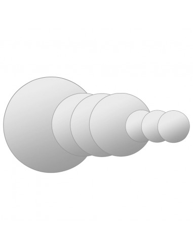 Set di Specchi da Parete 7 pz in Vetro Circolare