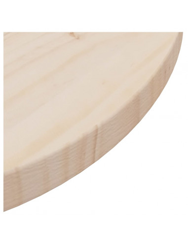 Piano Tavolo Ø80x2,5 cm in Legno Massello di Pino