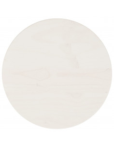Piano Tavolo Bianco Ø30x2,5 cm in Legno Massello di Pino 2