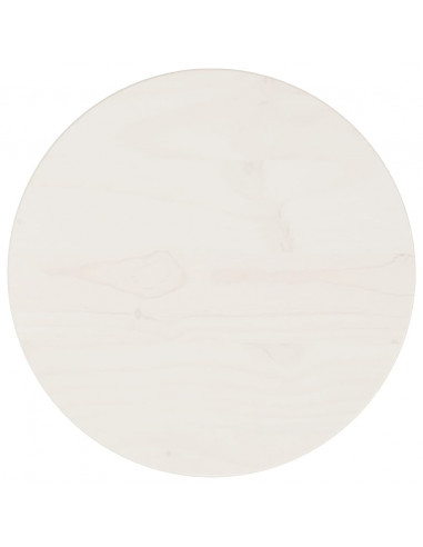 Piano Tavolo Bianco Ø30x2,5 cm in Legno Massello di Pino