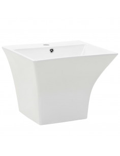 Lavabo a Parete in Ceramica Bianco 500x450x410 mm 2