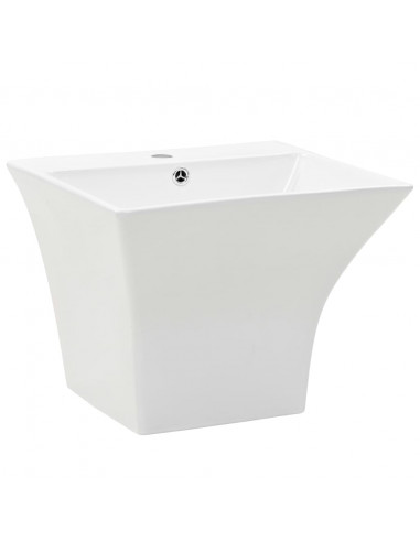 Lavabo a Parete in Ceramica Bianco 500x450x410 mm