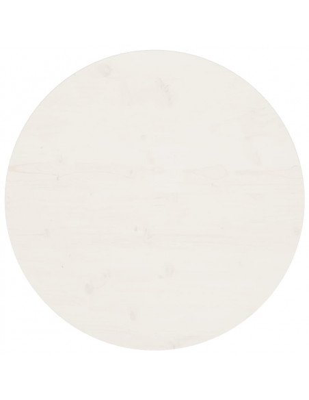 Piano Tavolo Bianco Ø70x2,5 cm in Legno Massello di Pino