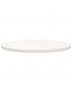 Piano Tavolo Bianco Ø70x2,5 cm in Legno Massello di Pino 2
