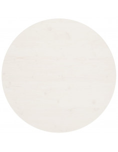 Piano Tavolo Bianco Ø90x2,5 cm in Legno Massello di Pino 2