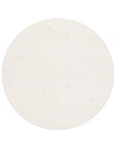 Piano Tavolo Bianco Ø90x2,5 cm in Legno Massello di Pino