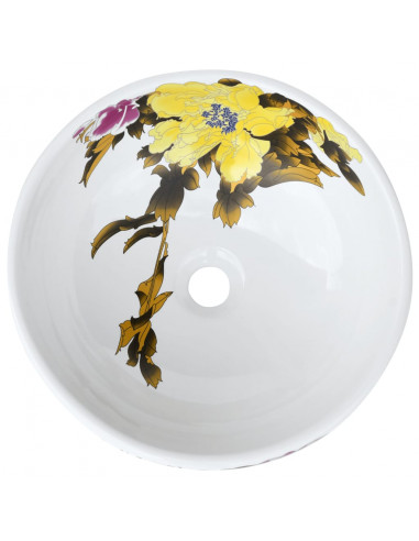 Lavabo da Appoggio Multicolore Rotondo Φ41x14 cm Ceramica