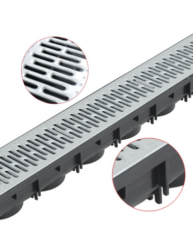 Canalette di Drenaggio 3 pz Acciaio Zincato 3 m