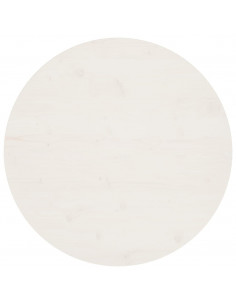 Piano Tavolo Bianco Ø80x2,5 cm in Legno Massello di Pino 2
