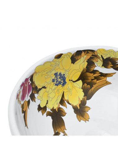 Lavabo da Appoggio Multicolore Rotondo Φ41x14 cm Ceramica