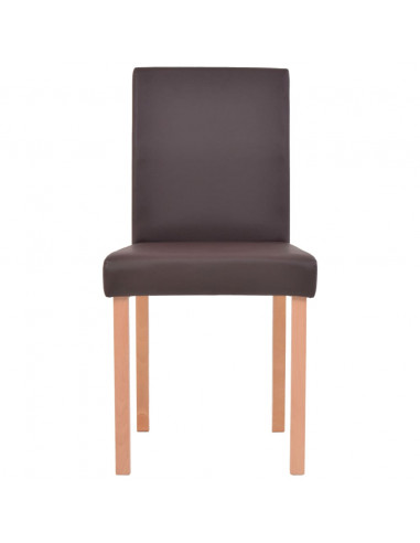 Sedie e Tavolo Pranzo 7 pz in Pelle Artificiale Quercia Marrone